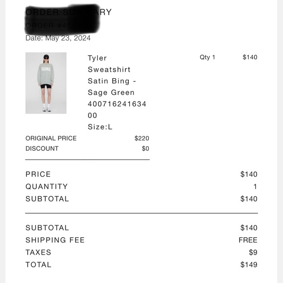 Tyler Sweatshirt Satin Bing - Sage Green - Picture 4 of 4